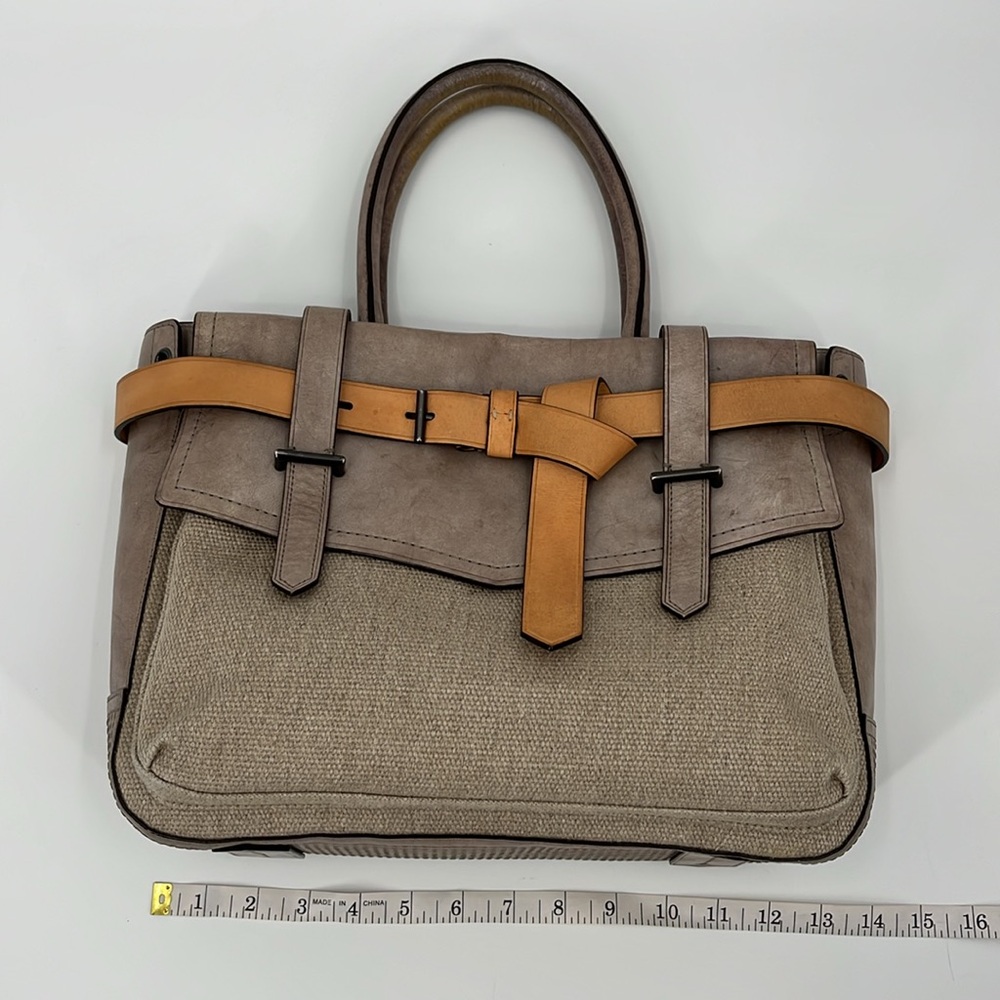Reed Krakoff Boxer Gray Linen and Leather Tote - Picture 7 of 12